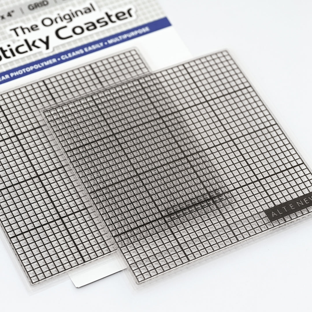 The Original Sticky Coaster: 4" x 4" (Classic Grid)