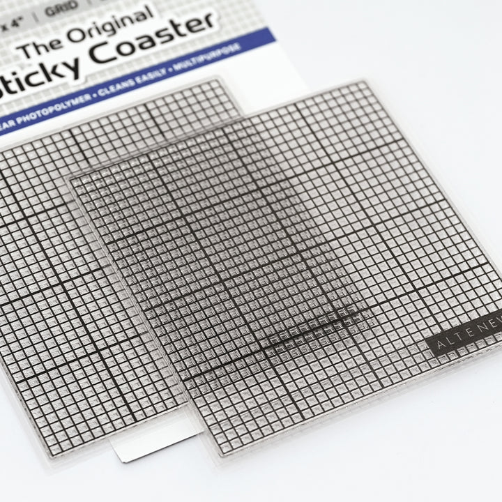 The Original Sticky Coaster: 4" x 4" (Classic Grid)