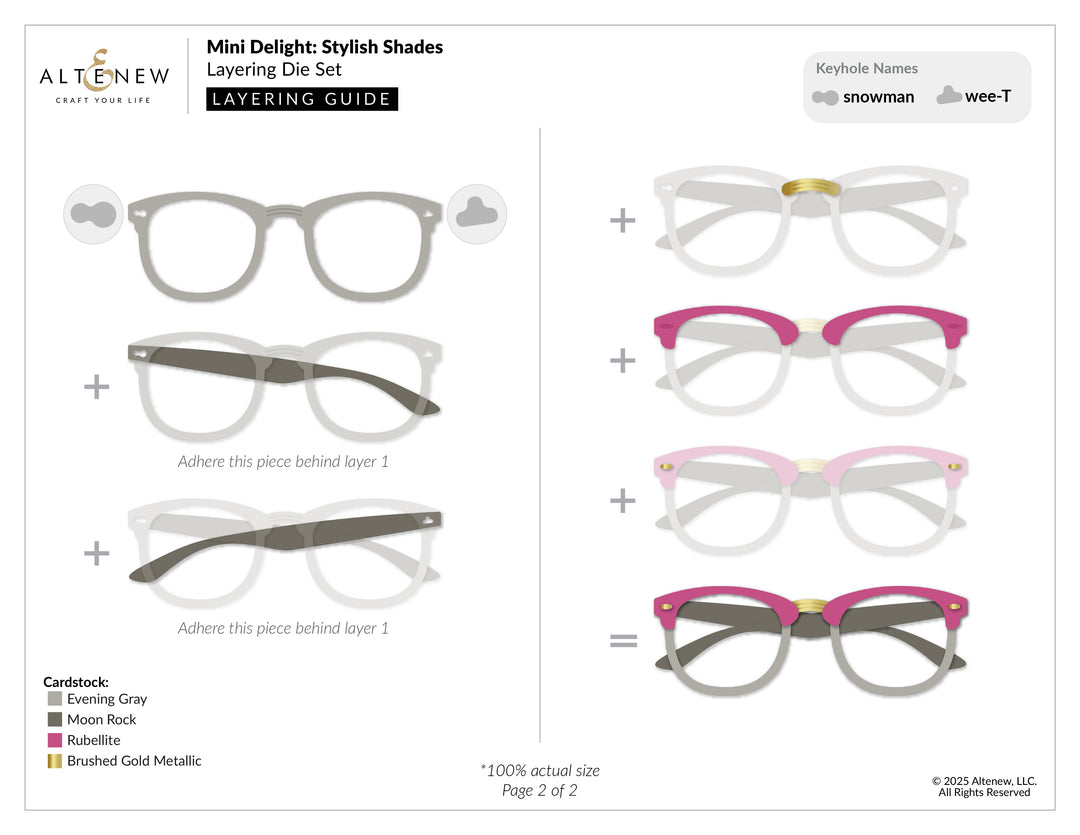 Mini Delight: Stylish Shades Stamp & Die Set - Altenew