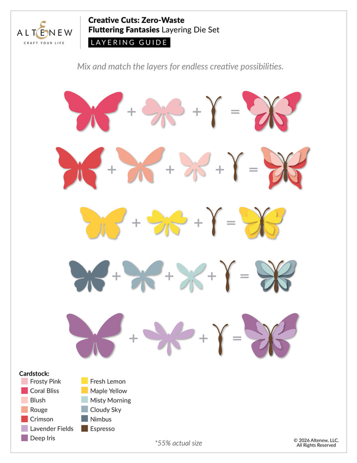 Creative Cuts: Zero-Waste Fluttering Fantasies Layering Die Set - Altenew