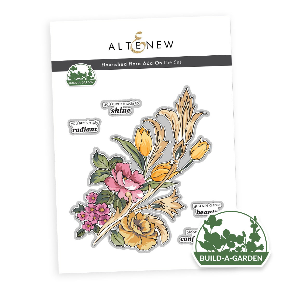 floraです Build-A-Garden: Flourished Flora Add-On Die Set | Altenew