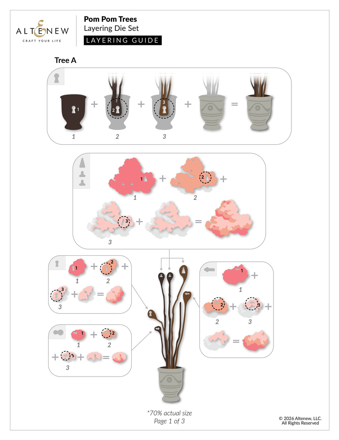 Pom Pom Trees Layering Die Set - Altenew