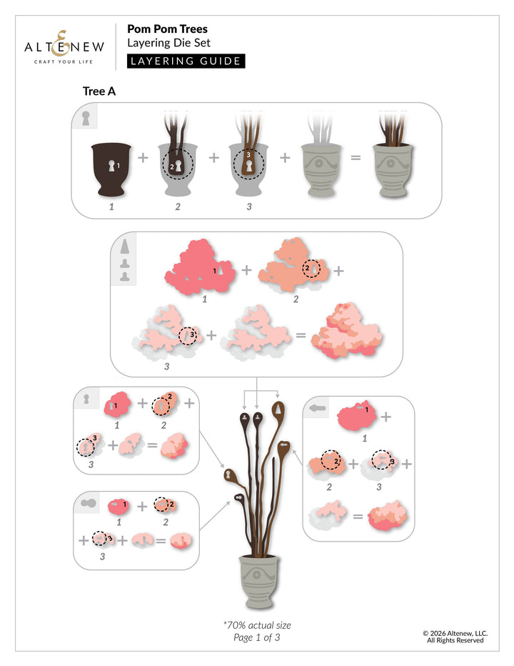 Pom Pom Trees Layering Die Set - Altenew