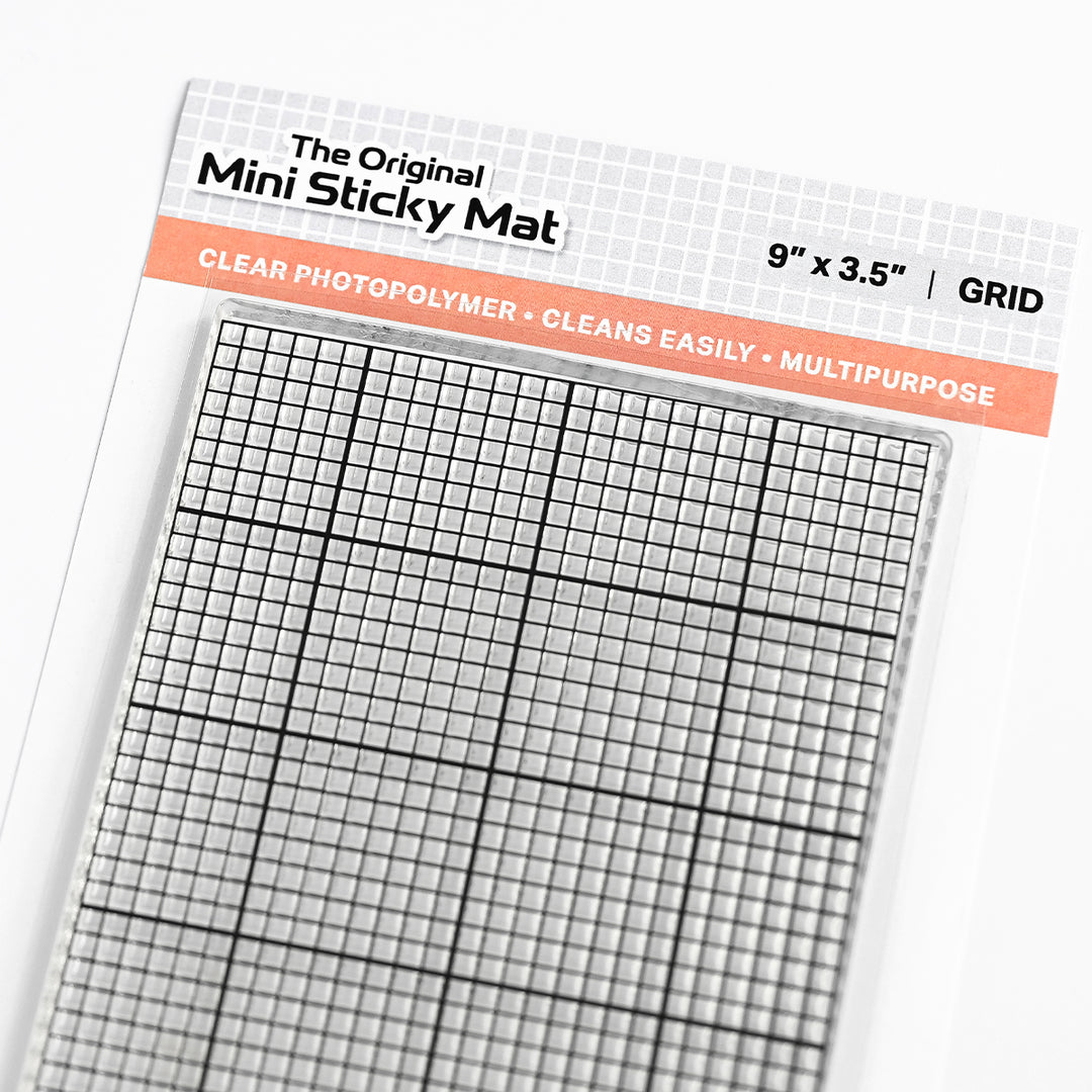 Altenew The Original Mini Sticky Mat 9x3.5 inches with classic grid pattern, ideal for crafting and tool organization.