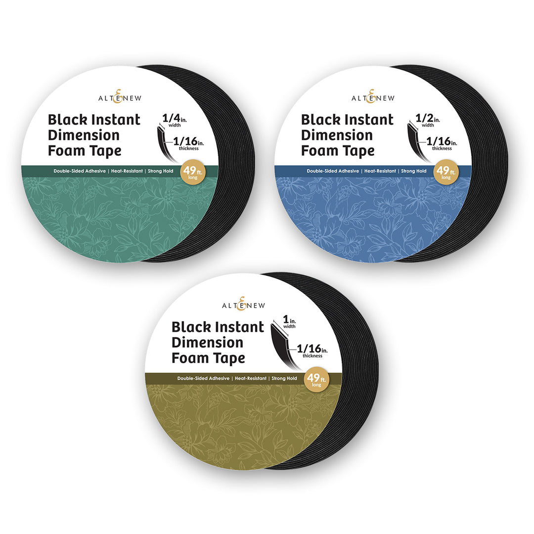 Instant Dimension Foam Tape Bundle - Black (3 Sizes) - Altenew