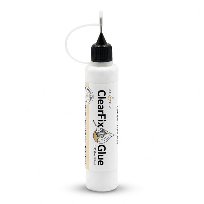 Altenew ClearFix Glue adhesive bottle with label, ideal for crafting and paper projects, shown against white background.