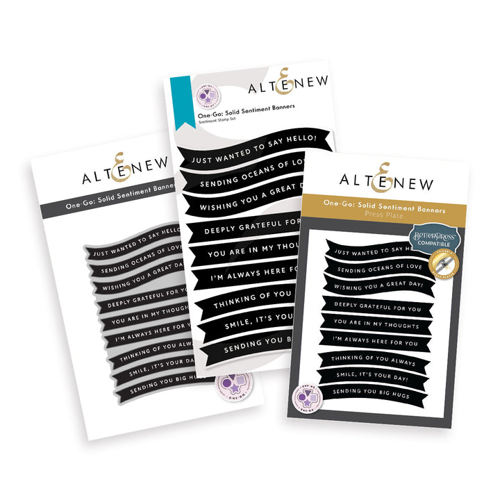 One-Go: Solid Sentiment Banners - Altenew
