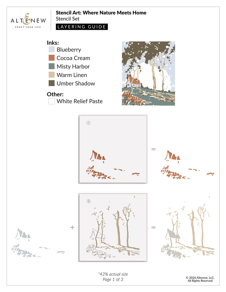 Stencil Art: Where Nature Meets Home Layering Stencil Set (6 in 1) - Altenew