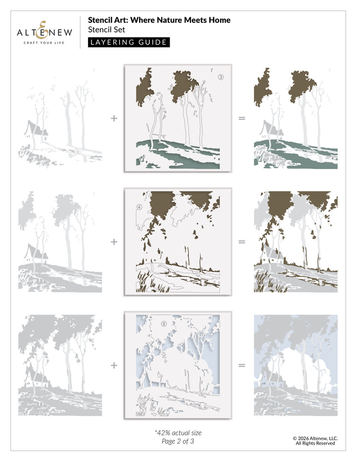 Stencil Art: Where Nature Meets Home Layering Stencil Set (6 in 1) - Altenew