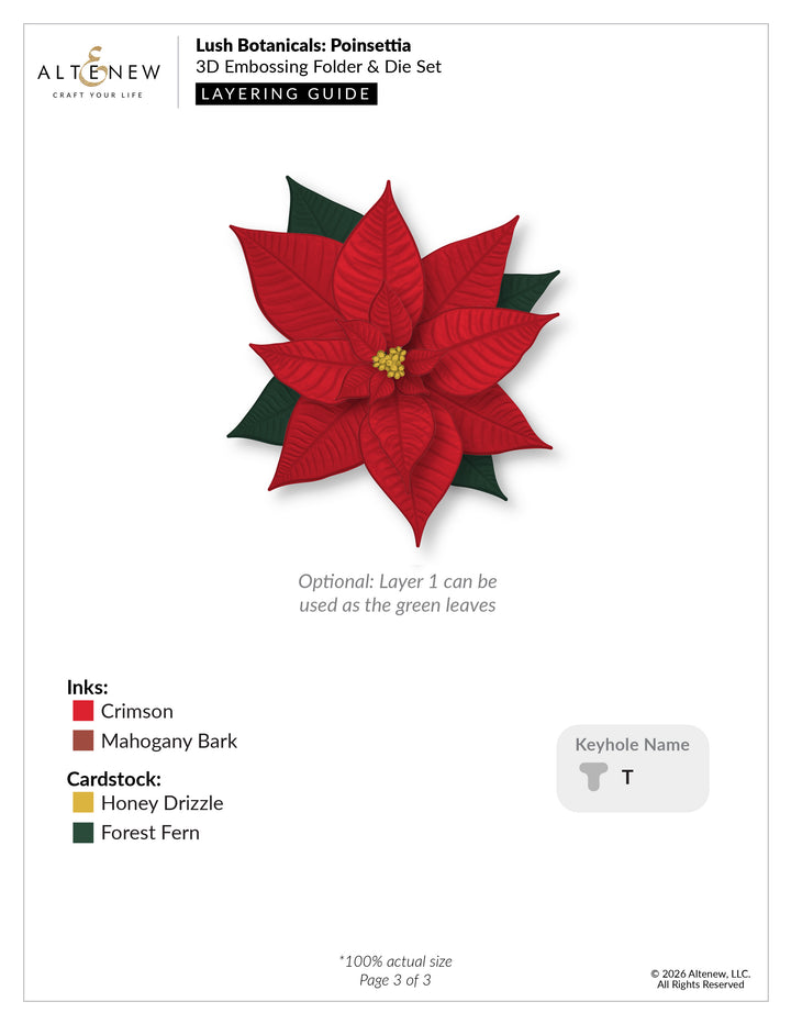 Lush Botanicals: Poinsettia 3D Embossing Folder & Die Set - Altenew