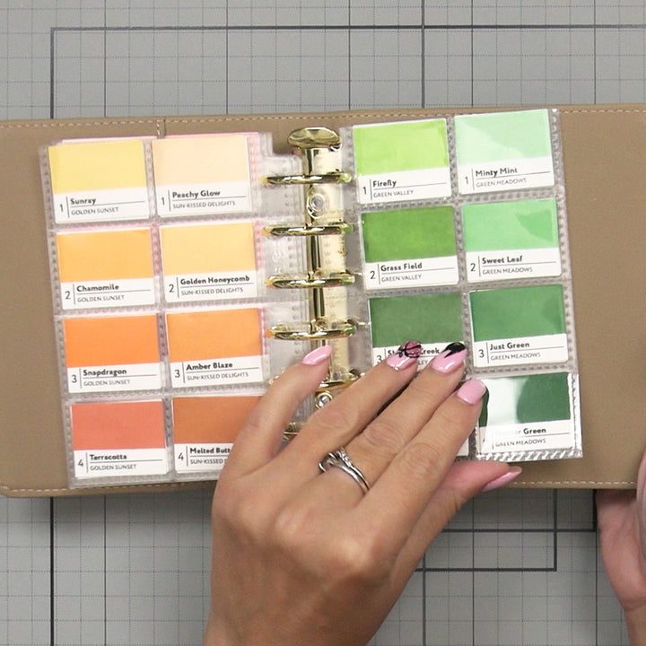 Beige Altenew Swatch Book Album A7 for tools and craft supplies, featuring a compact, organized design for storing swatches and samples.