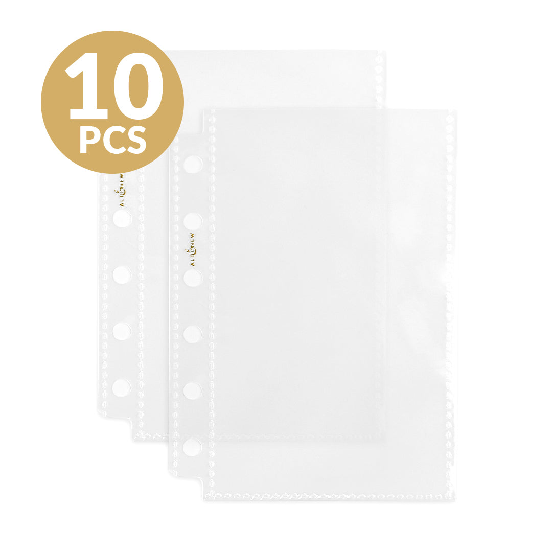 Altenew A7 Swatch Book Pocket Page Style A with one pocket per page, 10-pack of clear plastic storage pages for craft or art supplies.