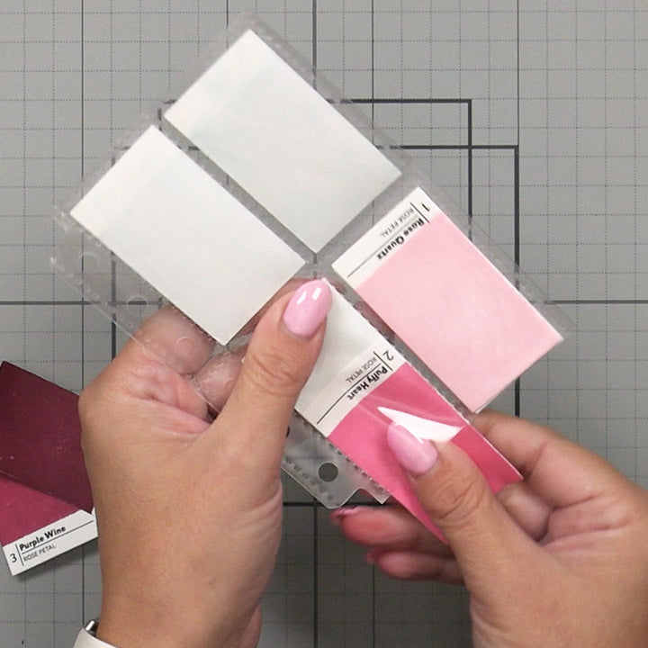 Altenew A7 Swatch Book Pocket Page Style B with four pockets per page, shown in a pack of ten, used for organizing craft swatches.