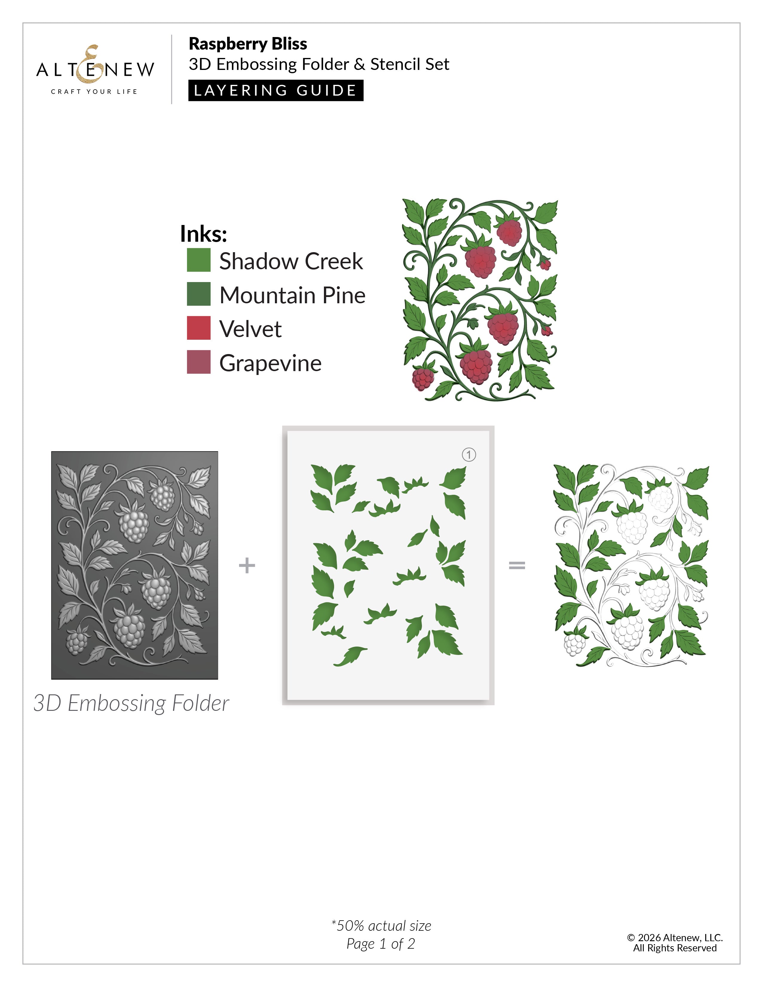 Raspberry Bliss Stencil & Embossing Folder Bundle | Altenew