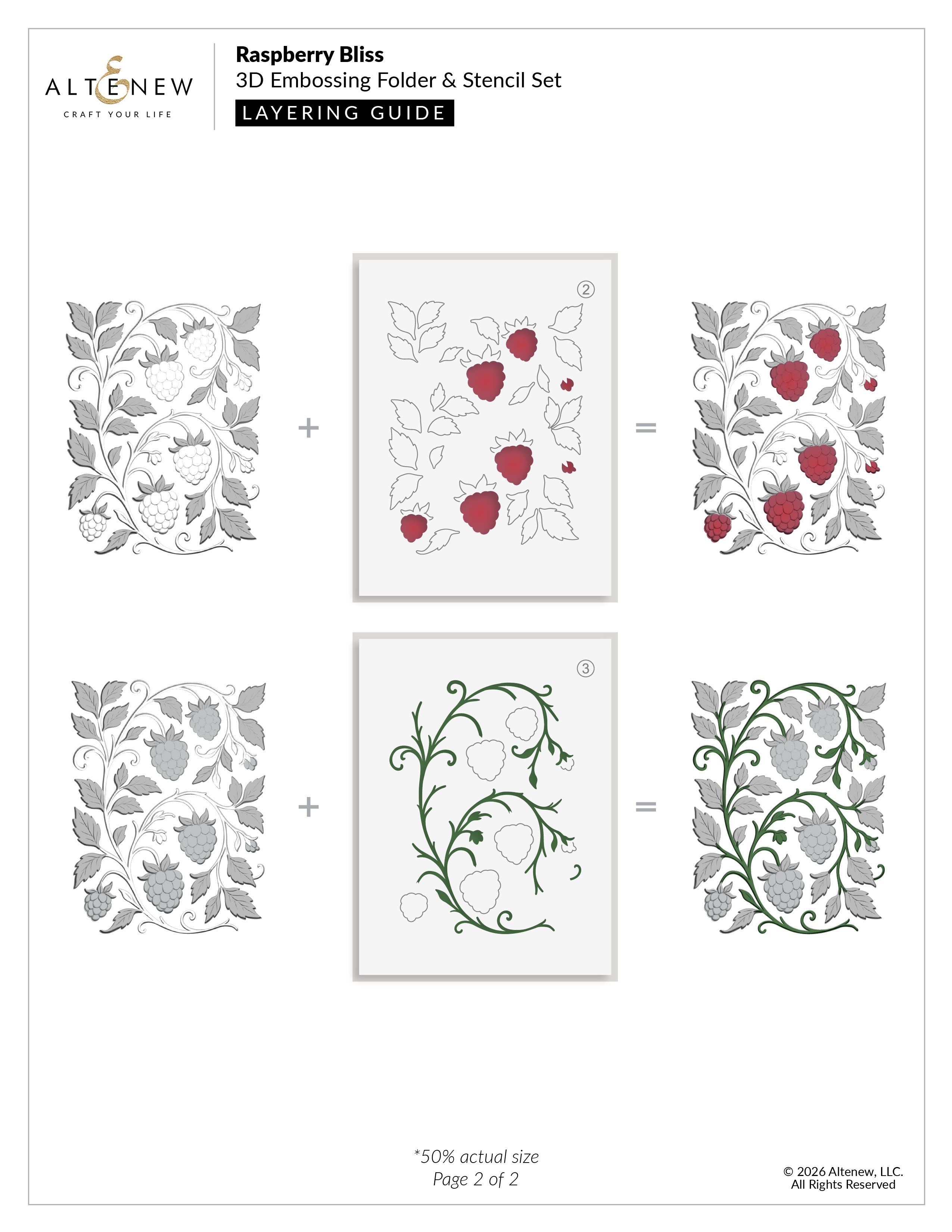 Raspberry Bliss Stencil & Embossing Folder Bundle | Altenew