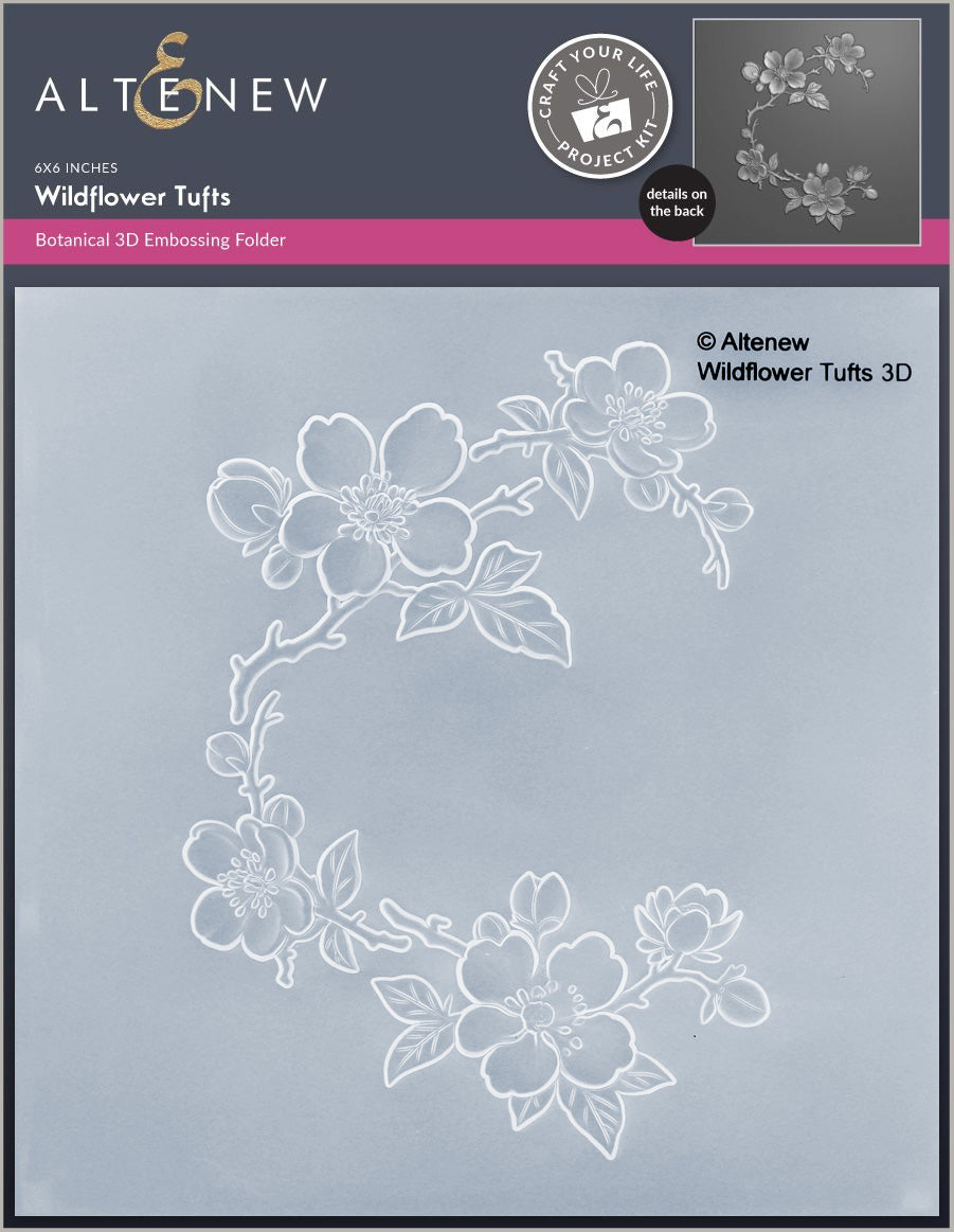 Craft Your Life project kit by Altenew featuring wildflower tufts and a 3D embossing folder for creative floral crafting.