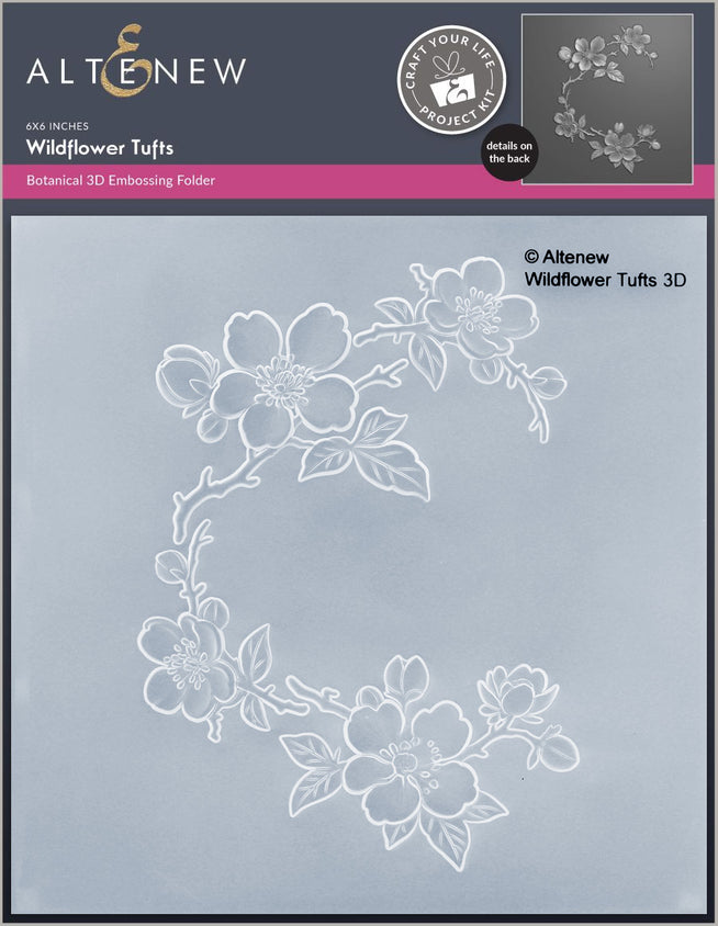 Craft Your Life project kit by Altenew featuring wildflower tufts and a 3D embossing folder for creative floral crafting.