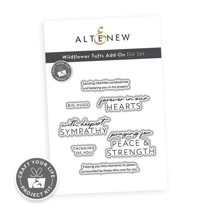 Altenew Craft Your Life Wildflower Tufts Add-on Die Set for paper crafting and card making, featuring detailed floral die cuts.