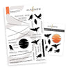 Altenew Feathered Wishes stamp and die bundle featuring intricate feather and floral designs for card making and crafting.