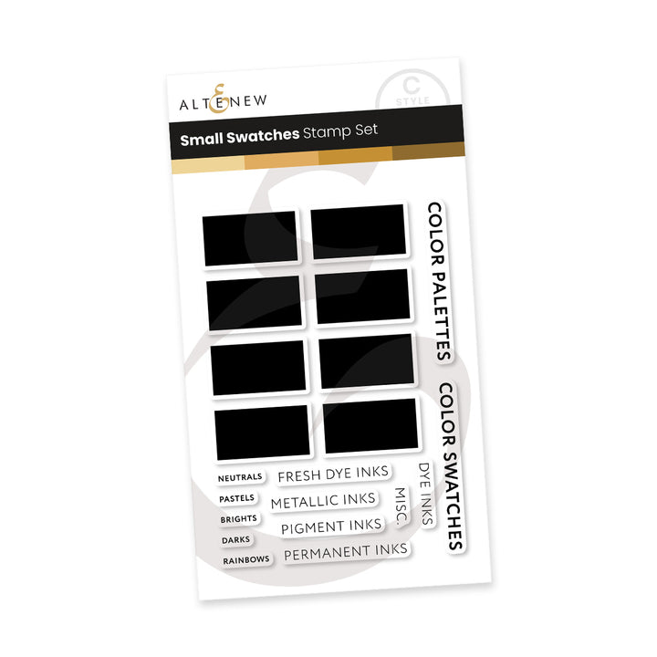 Altenew Small Swatches Stamp Set Style C clear stamps with assorted swatch designs and patterns