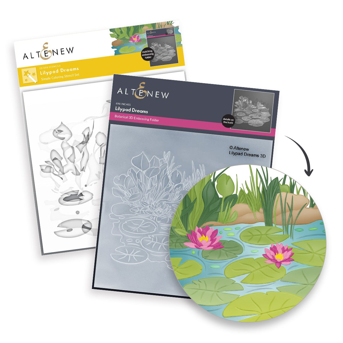 Lilypad Dreams: Stencil & Embossing Folder Bundle | Altenew