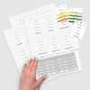 Altenew Swatch Page Printables for Jaycee's Swatching System digital download showing colorful swatch sheets and labels.