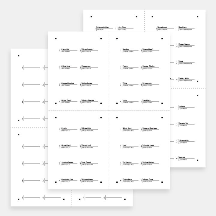 Small Style C printable swatches from Altenew for digital color reference, featuring a compact, organized design.