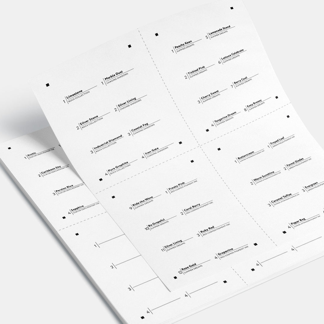 Digital download of Small Swatches Printable Style C by Altenew, featuring colorful paper swatch samples on a white background.
