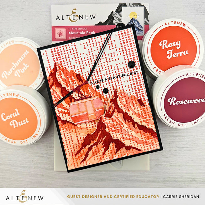 Vintage Study Fresh Dye Ink Bundle from Altenew, featuring colorful ink bottles arranged on a white background.