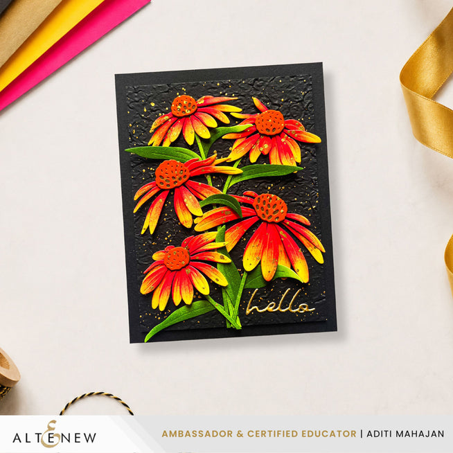 Altenew Craft-A-Flower Coneflower Layering Die Set with intricate floral cutting dies for detailed flower crafting projects.