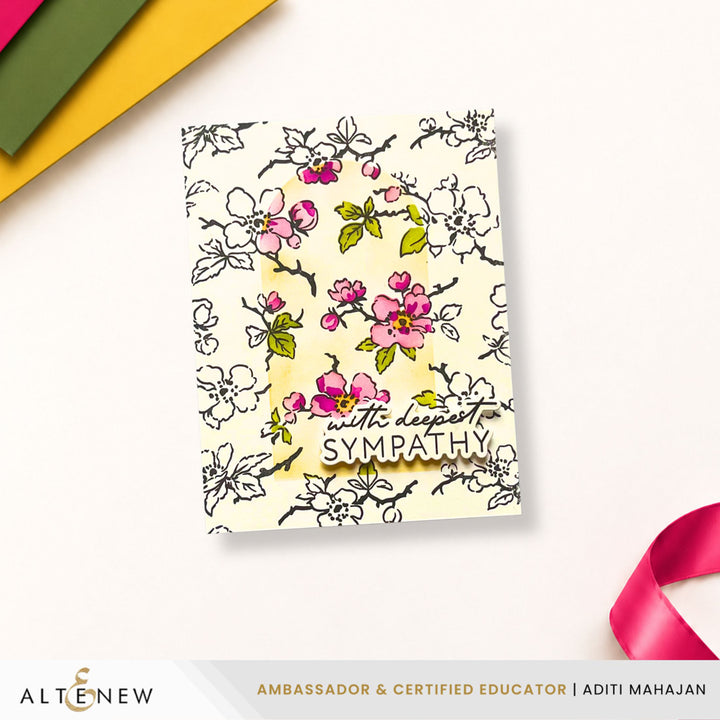 Altenew Craft Your Life Wildflower Tufts Add-on Die Set with intricately designed floral dies on a white background.