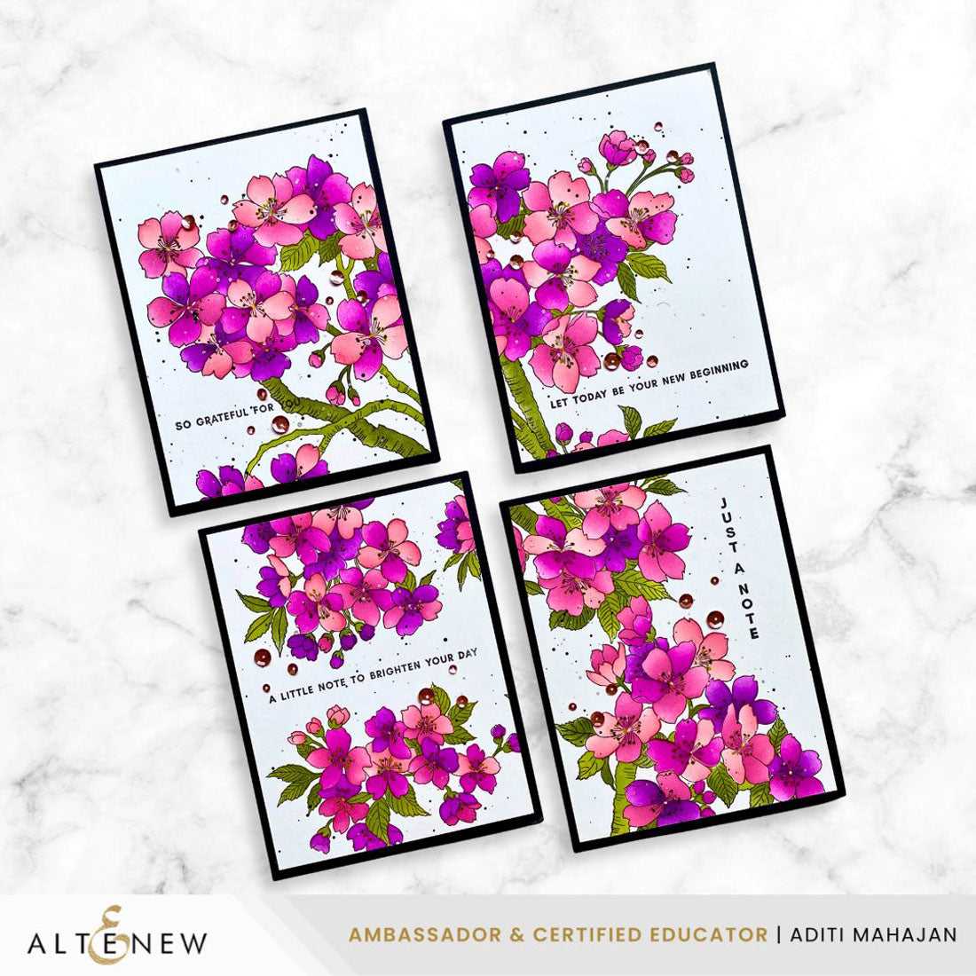 Sakura Blossoms: Stamp & Stencil Bundle for Beautiful Cardmaking