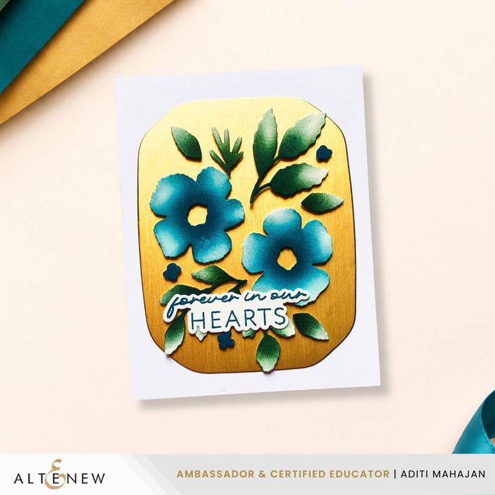 Altenew Zero-Waste Embroidered Florals die set with intricate floral designs for card making and crafts.