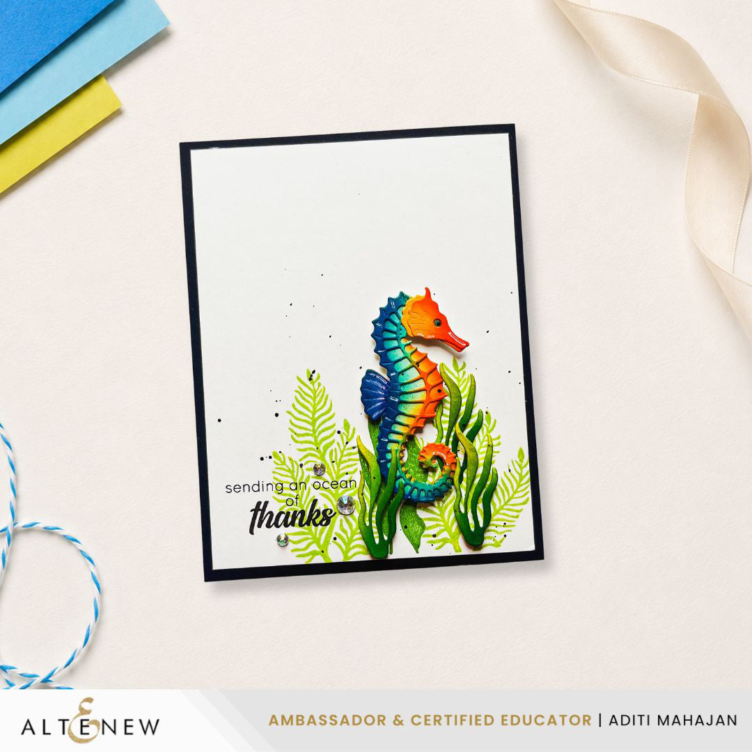 Mini Delight: Graceful Seahorse Stamp & Die Set | Altenew