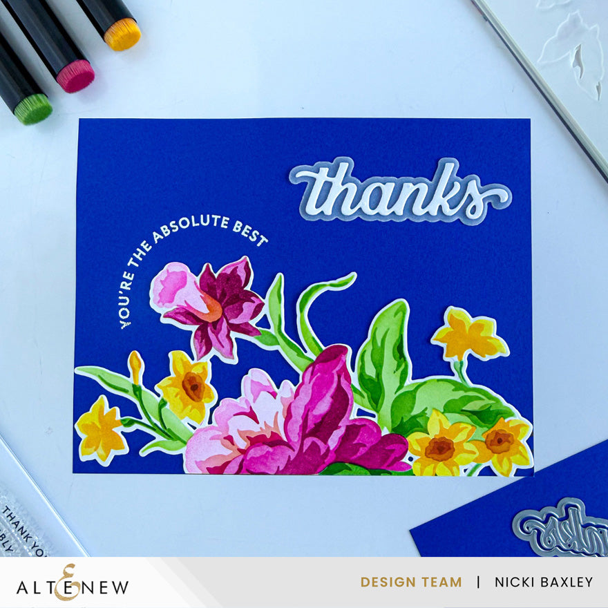 Altenew Bowl of Beauty Layering Stencil Set, 6-in-1 arched sentiments stencil for floral artwork