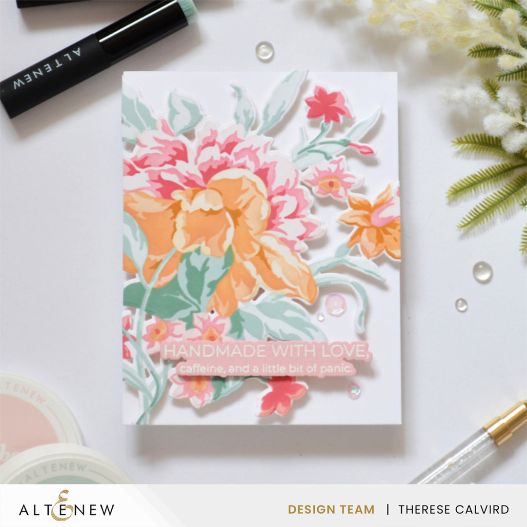 Altenew Bowl of Beauty layering stencil set, 6-piece floral design for expressive cardmaking