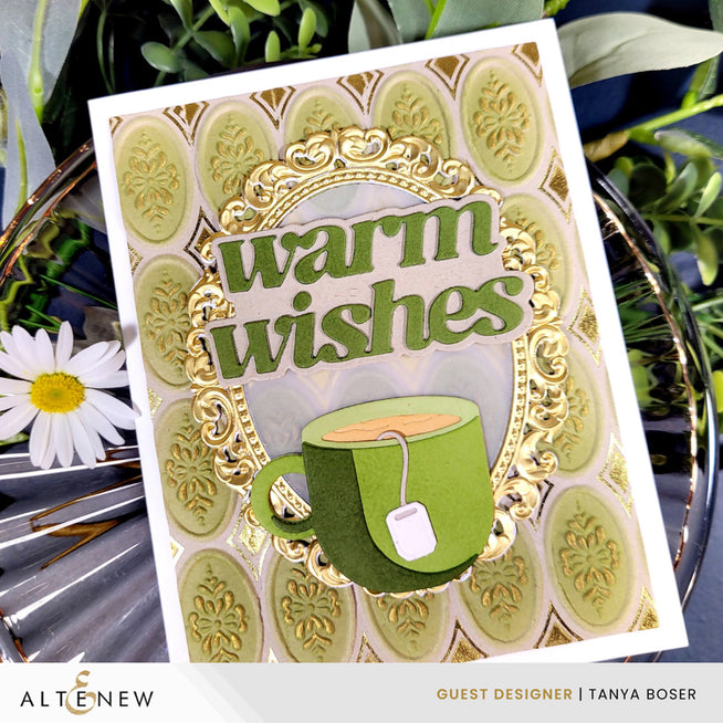 Altenew Heirloom Filigree oval 3D embossing folder with intricate filigree design for crafting and card making.