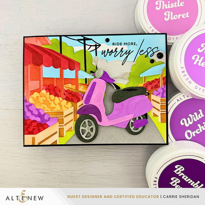 Altenew Soft Earth & Bloom Fresh Dye Ink Bundle with vibrant ink pads and layering stencil set for crafting and stamping projects.