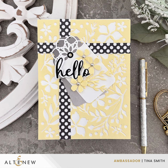 Altenew Wildflower Meadow die set for creating intricate floral paper crafts and decorative tags.