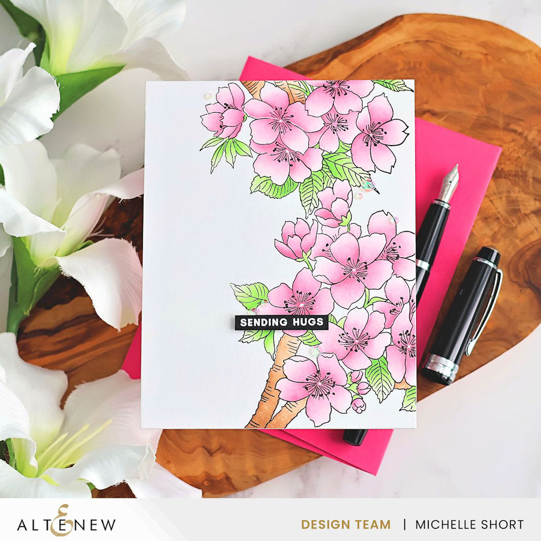 Sakura Blossoms: Stamp & Stencil Bundle for Beautiful Cardmaking