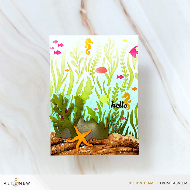 Altenew June 2026 Full Release Bundle featuring Undersea Jamboree stamp set with blue aquatic-themed images and intricate designs.