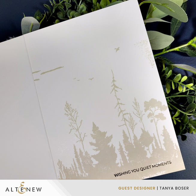 Altenew Woodland Silhouette Clear Stamp Set featuring nature-inspired tree and forest designs on transparent stamps.