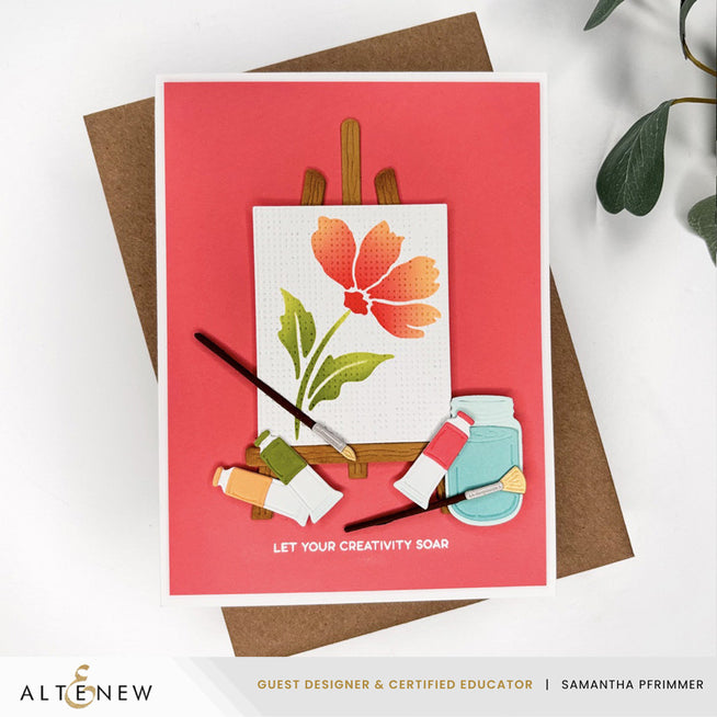 Altenew Art Studio Treasures Painted Petals stencil from the August 2026 Full Release Bundle, featuring floral design and intricate patterns.