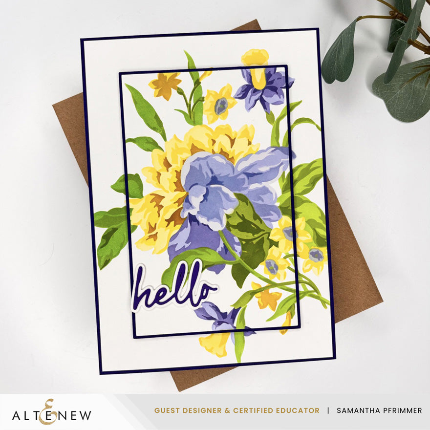 Altenew Bowl of Beauty layering stencil set, six stencils creating a detailed floral bowl design