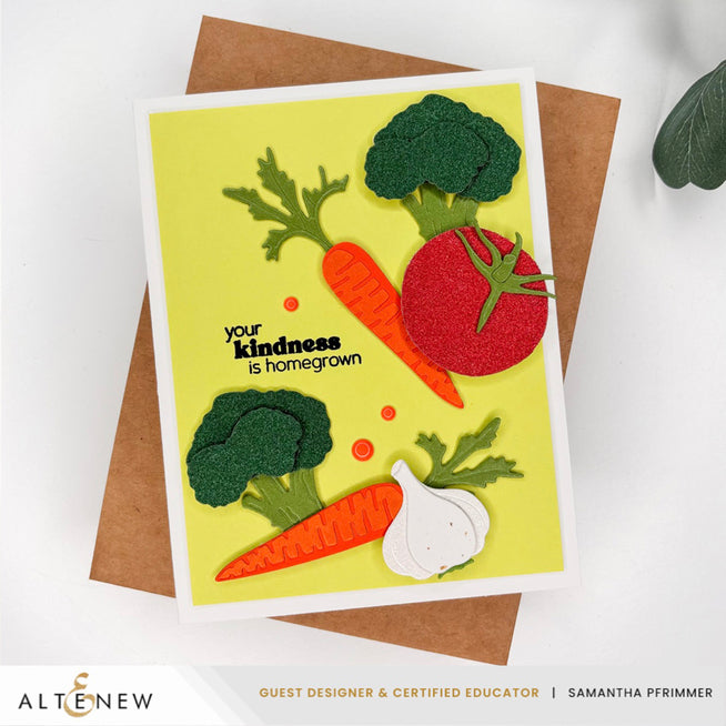 Altenew September 2026 Full Release Bundle featuring botanical stamps, including Very Veggie Rooting for You by Sam Pfrimmer.