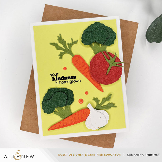 Altenew Very Veggie Layering Die Set with intricate vegetable-shaped dies for crafting and card making.
