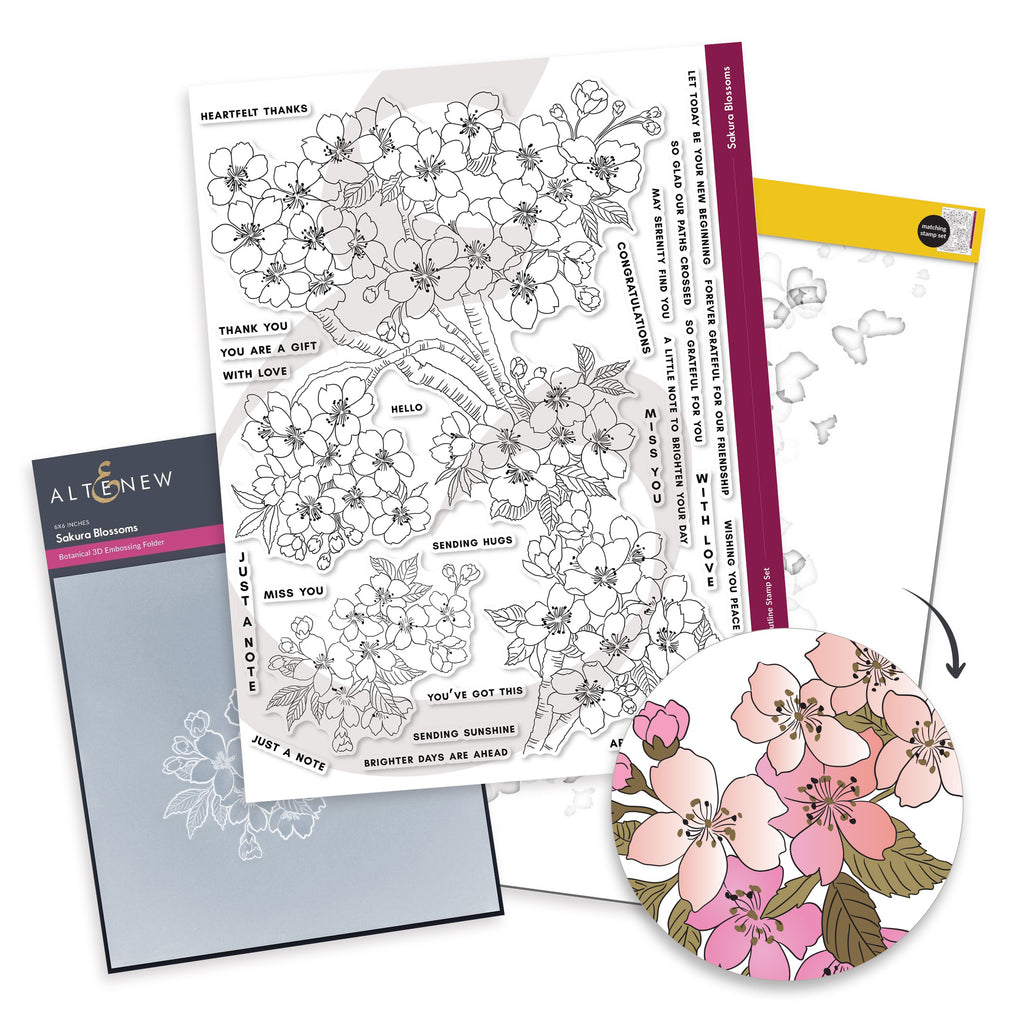 Sakura Blossoms: Stamp & Stencil Bundle for Beautiful Cardmaking