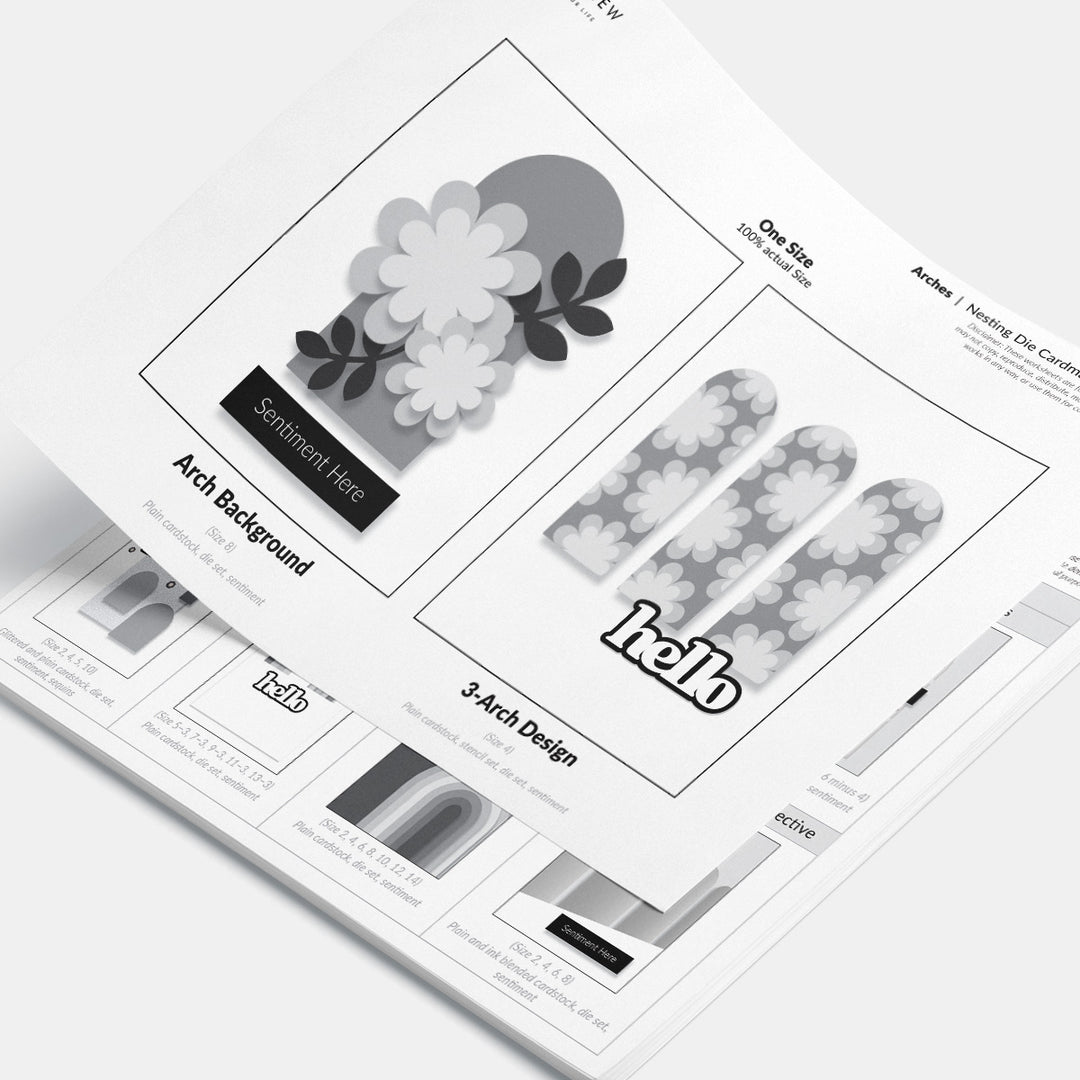 Printable Nesting Card Sketches: Arches - Altenew