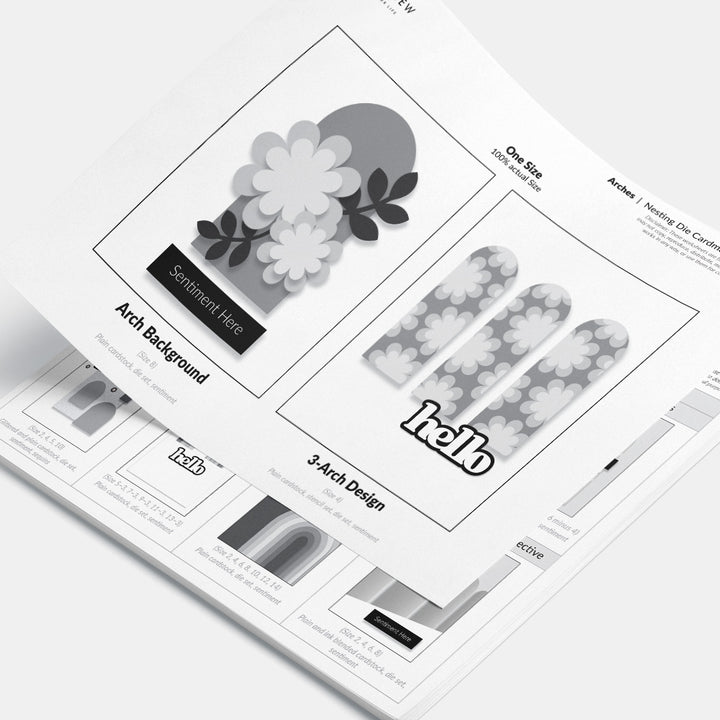 Printable Nesting Card Sketches: Arches - Altenew