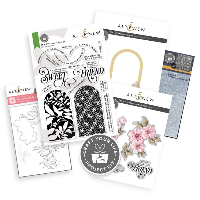 Altenew Craft Your Life Project Kit bundle with die cuts for The Afternoon Spread craft project.
